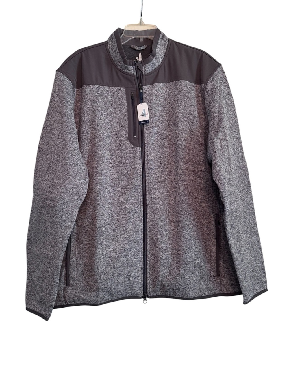 johnnie-O Arlo Full Zip Fleece Jacket Gray
